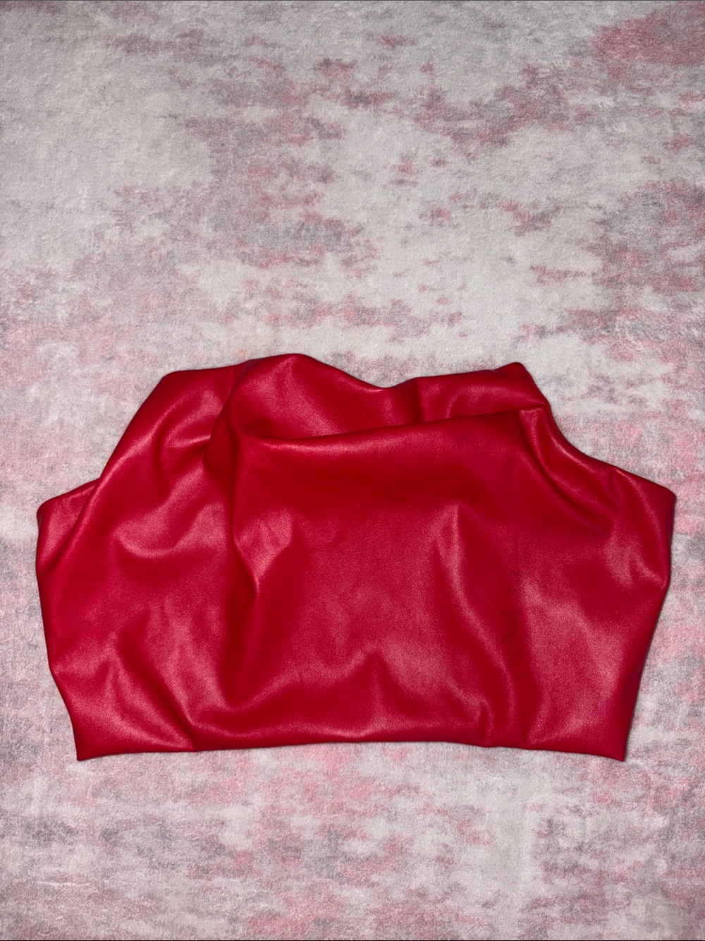 Red Women's Latex Crop Top